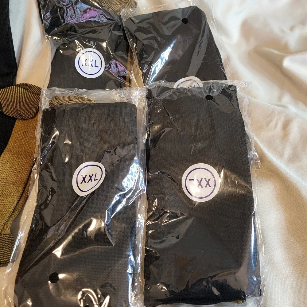 Lot 5 Pairs XXL Compression‎ Socks Black Gold Over Calf Athletic New